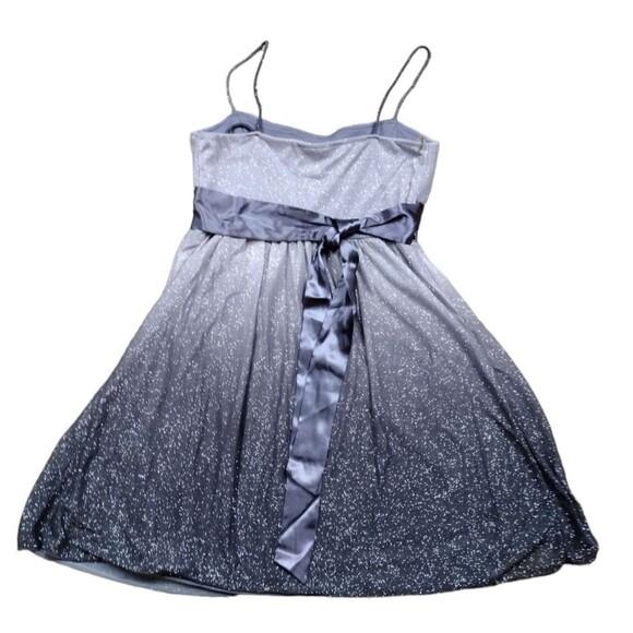 Vintage City Triangles Womens Party Prom Dress M Ombrie Gray Glitter Strappy Y2K - Picture 5 of 8